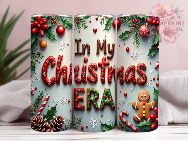 In My Christmas Era 20oz Tumbler Wrap PNG, Retro Christmas Tumbler PNG Sublimation Design, Straight & Tapered Tumbler Wrap, Instant Digital Download Sublimation Li Zamperini 