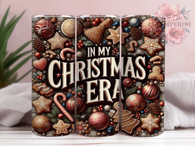In My Christmas Era 20oz Tumbler Wrap PNG, Retro Christmas Tumbler PNG Sublimation Design, Straight & Tapered Tumbler Wrap, Instant Digital Download Sublimation Li Zamperini 