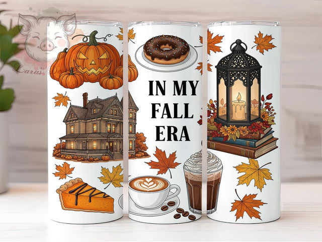 In My Fall Era Pumpkin Tumbler Wrap, Fall Tumbler Wrap, 20oz Skinny Tumbler, Pumpkin Spice Tumbler, Sublimation Download, Trendy Fall Tumbler, Autumn Coffee Png Sublimation Lara' s Designs 