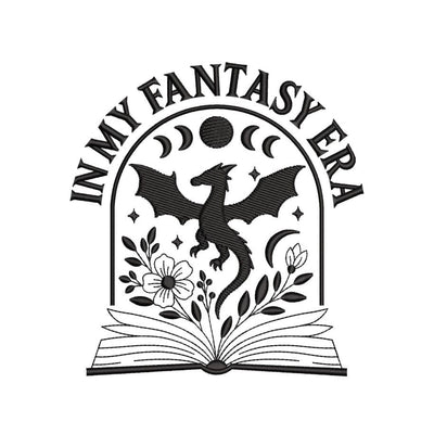 In My Fantasy Era Dragon Embroidery Design Magical Book And Stars Embroidery File Fantasy Book File 3 Sizes Instant Download Embroidery/Applique DESIGNS Nino Nadaraia 