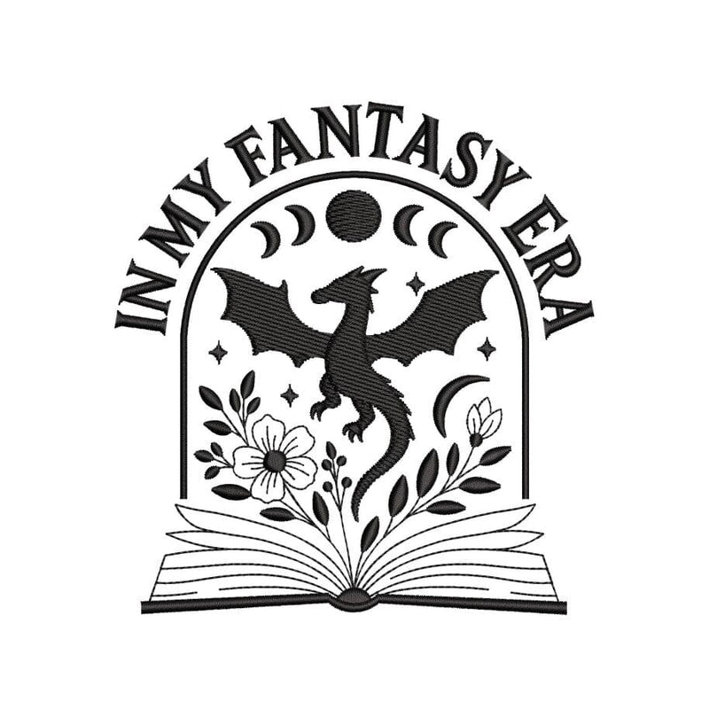 In My Fantasy Era Dragon Embroidery Design Magical Book And Stars Embroidery File Fantasy Book File 3 Sizes Instant Download Embroidery/Applique DESIGNS Nino Nadaraia 