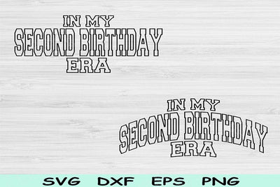 In My Second Birthday Era Svg Dxf Png Cut Files, 2nd Birthday Svg, 2 Year Old Svg Files For Cricut, Second Birthday Svg Retro Wavy Text Svg SVG TiffsCraftyCreations 