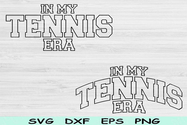 In My Tennis Era Svg Dxf Png Cut Files, Tennis Svg, Sport Svg Files For Cricut, Tennis Png Wave Block Text Sublimation Digital Designs SVG TiffsCraftyCreations 