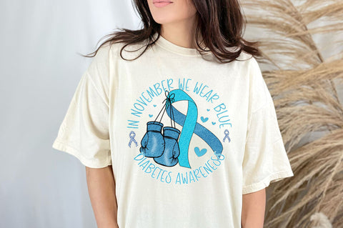 In november we wear blue diabetes awareness png design Sublimation Regulrcrative 