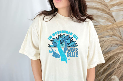 In november we wear blue png design Sublimation Regulrcrative 
