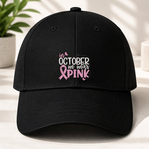 In October We Wear Pink Embroidery Design – Breast Cancer Awareness Pink Ribbon Machine Embroidery File Embroidery/Applique DESIGNS PatternFeed8 