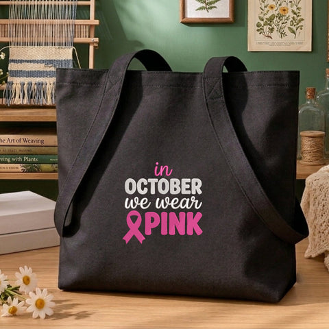In October We Wear Pink Embroidery Design – Breast Cancer Awareness Pink Ribbon Machine Embroidery File Embroidery/Applique DESIGNS PatternFeed8 