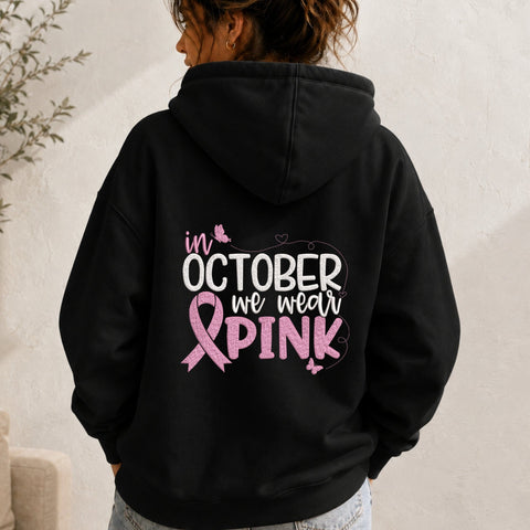 In October We Wear Pink Embroidery Design – Breast Cancer Awareness Pink Ribbon Machine Embroidery File Embroidery/Applique DESIGNS PatternFeed8 