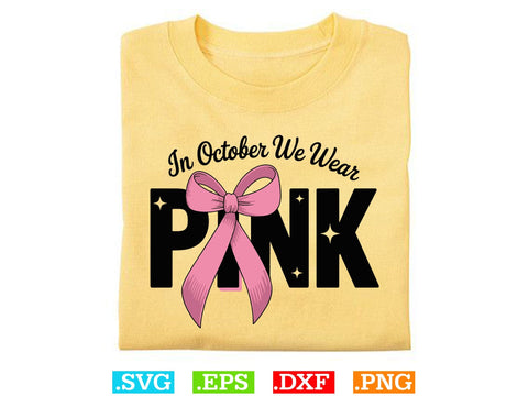 In October We Wear Pink Svg, Breast Cancer Awareness Svg, Fight Breast Cancer Warrior, Breast Cancer Clip Art SVG Creativeart88 
