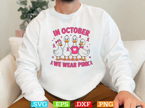 In October We Wear Pink Svg, Breast Cancer Awareness Svg, Fight Breast Cancer Warrior, Breast Cancer Clip Art SVG Creativeart88 