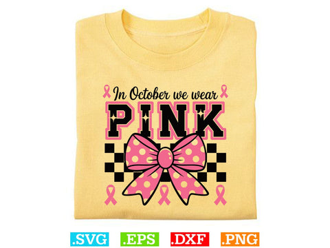 In October We Wear Pink Svg, Breast Cancer Awareness Svg, Fight Breast Cancer Warrior, Breast Cancer Clip Art SVG Creativeart88 