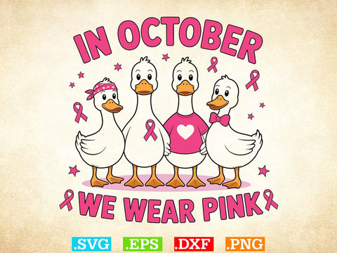 In October We Wear Pink Svg, Breast Cancer Awareness Svg, Fight Breast Cancer Warrior, Breast Cancer Clip Art SVG Creativeart88 