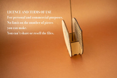 Incense Holder Deco Drop Vector File for Laser Cutter. SVG MaramadeLaser 