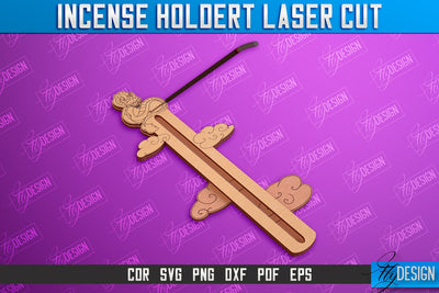 Incense Holder Laser Cut | Wooden Incense Stick Holders | Meditation | CNC File SVG Fly Design 
