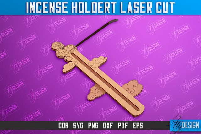 Incense Holder Laser Cut | Wooden Incense Stick Holders | Meditation | CNC File SVG Fly Design 