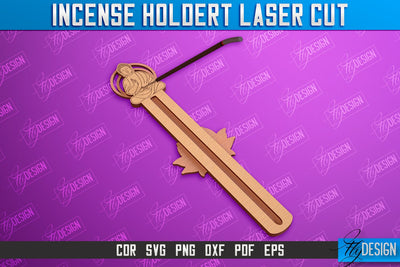 Incense Holder Laser Cut | Wooden Incense Stick Holders | Meditation | CNC File SVG Fly Design 