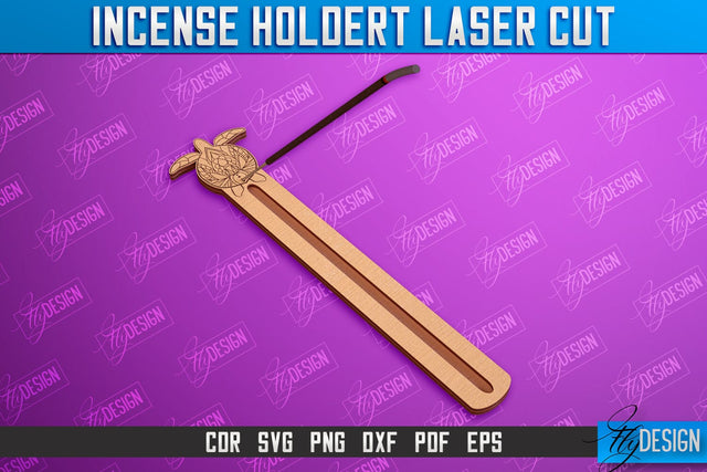 Incense Holder Laser Cut | Wooden Incense Stick Holders | Meditation | CNC File SVG Fly Design 