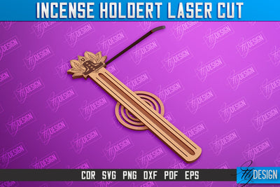 Incense Holder Laser Cut | Wooden Incense Stick Holders | Meditation | CNC File SVG Fly Design 