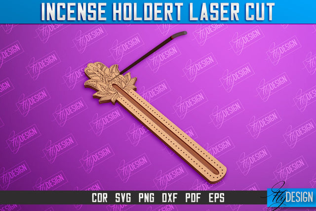 Incense Holder Laser Cut | Wooden Incense Stick Holders | Meditation | CNC File SVG Fly Design 