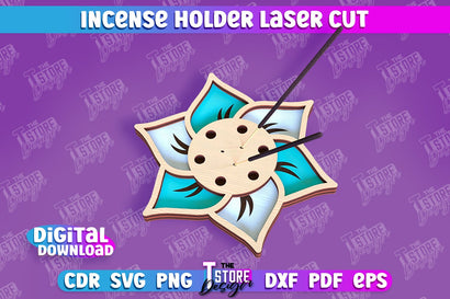 Incense Holder Laser Cut | Wooden Incense Stick Holders | Meditation SVG The T Store Design 