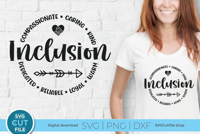 Inclusion svg, diversity svg, dei svg, equality svg, lgbt svg, be kind svg, lgbtq svg, autism inclusion, svg dxf png SVG SVG Cut File 