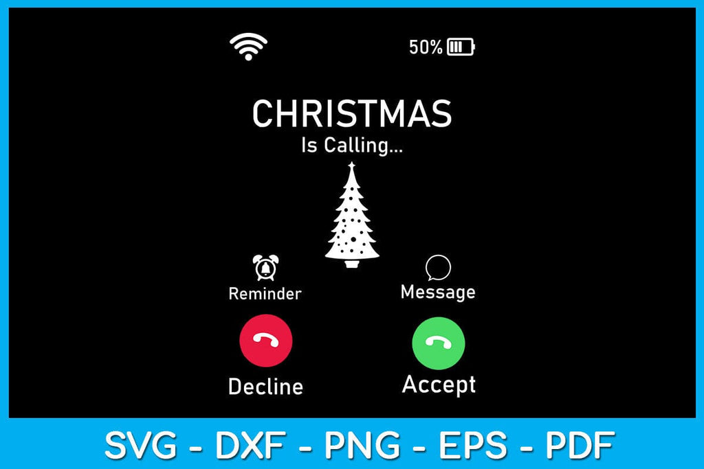 Incoming Call Christmas Is Calling SVG PNG PDF Cut File - So Fontsy