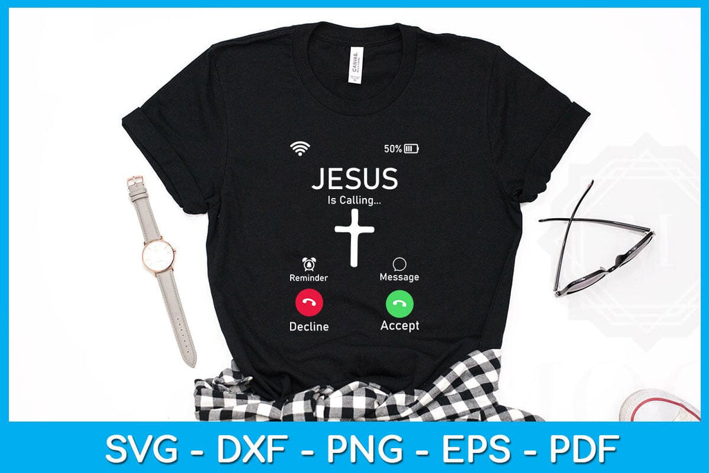 Incoming Call Jesus Is Calling SVG PNG PDF Cut File - So Fontsy