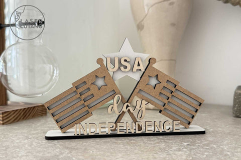 Independence Day Decorative Template SVG LaserCutano 