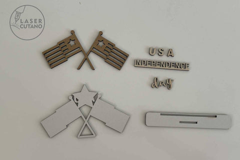 Independence Day Decorative Template SVG LaserCutano 