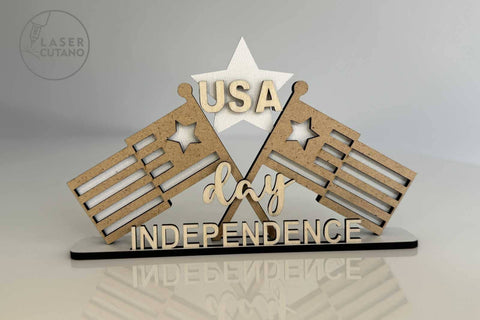 Independence Day Decorative Template SVG LaserCutano 