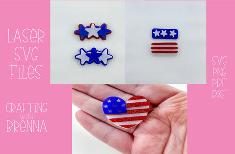 Independence Day Hair Clip Bundle Laser SVG File SVG Crafting With Brenna 