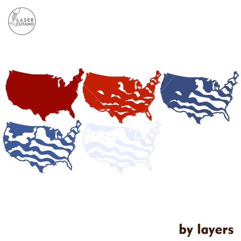 Independence Day Laser Cut File USA Flag SVG LaserCutano 