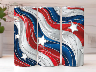 Independence Day Patriotic Swirl Tumbler, USA Color Tumbler, Fourth July Pattern, American Swirl Art, Independence Day Cup, Red White Blue Design, Holiday Spiral Art Sublimation Lara' s Designs 