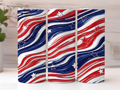 Independence Day Patriotic Swirl Tumbler, USA Color Tumbler, Fourth July Pattern, American Swirl Art, Independence Day Cup, Red White Blue Design, Holiday Spiral Art Sublimation Lara' s Designs 