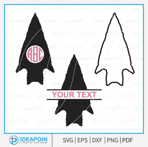 Indian Arrowhead monogram, Indian Arrowhead svg, Arrowhead PNG, Arrowhead Outline SVG, Indian Arrowhead bundle, arrowhead vector SVG Dinvect 