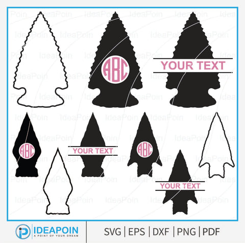 Indian Arrowhead monogram, Indian Arrowhead svg, Arrowhead PNG, Arrowhead Outline SVG, Indian Arrowhead bundle, arrowhead vector SVG Dinvect 
