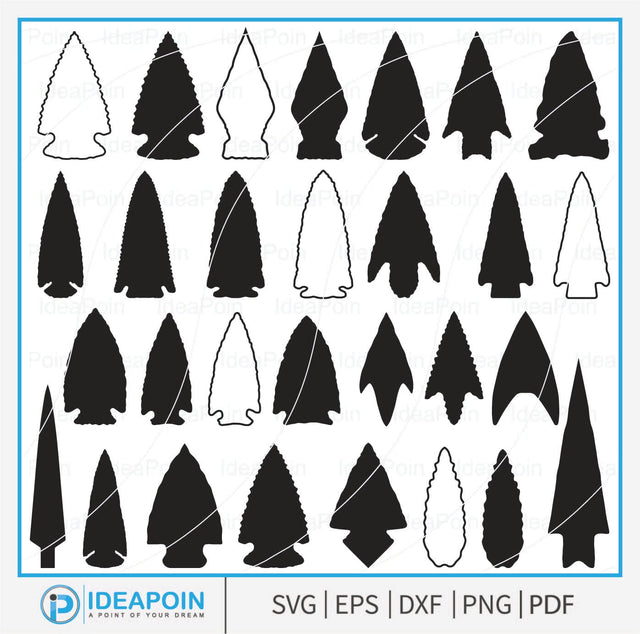 Indian Arrowhead svg, Arrowhead PNG, Arrowhead Outline SVG, Indian Arrowhead bundle, arrowhead vector SVG Dinvect 