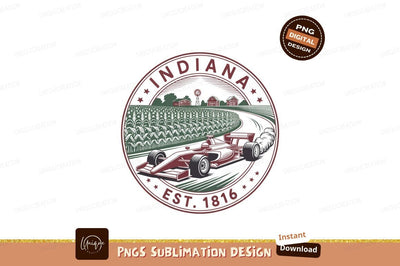 Indiana racing car cornfield farm speed Sublimation Designangry 