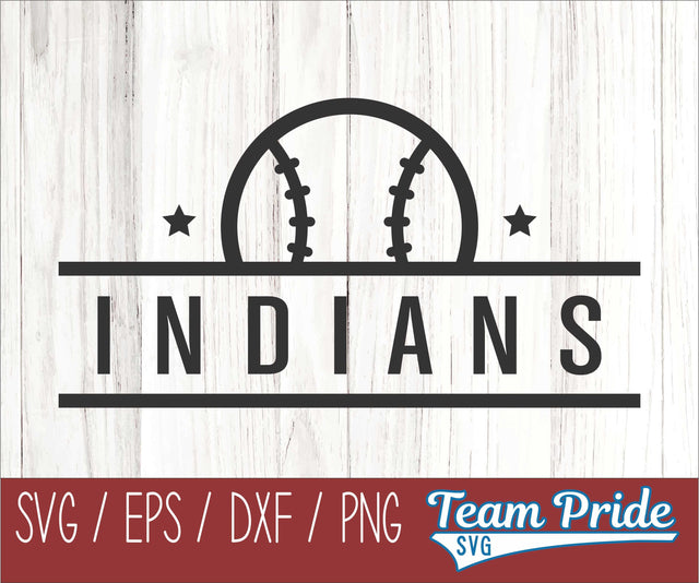 Indians Baseball SVG Digital Download Printable - SVG, EPS, DXF, PNG SVG Team Pride SVG 