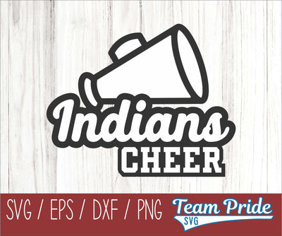 Indians Cheer SVG Printable Digital Download SVG, EPS, DXF, PNG 3 SVG Team Pride SVG 