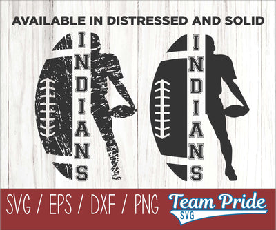 Indians Football SVG Digital Download Printable - SVG, EPS, DXF, PNG 4 SVG Team Pride SVG 