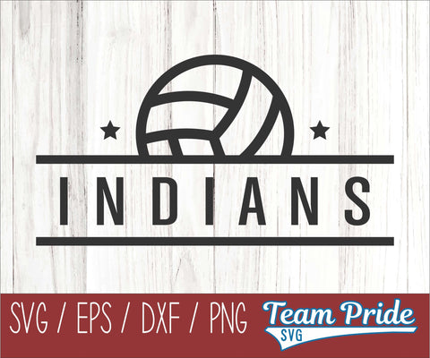 Indians Volleyball SVG Digital Download Printable - SVG, EPS, DXF, PNG 2 SVG Team Pride SVG 