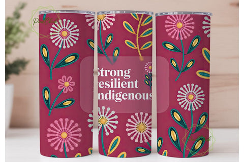 Indigenous Beaded Floral 20oz Tumbler Sublimation PixelChick 