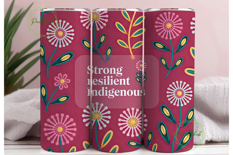 Indigenous Beaded Floral 20oz Tumbler Sublimation PixelChick 
