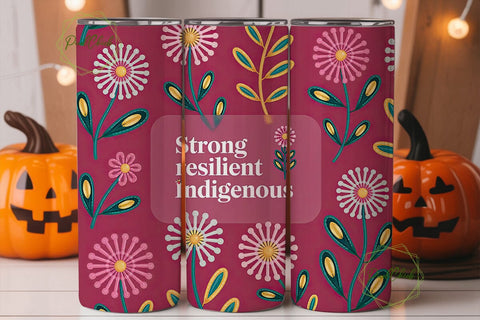 Indigenous Beaded Floral 20oz Tumbler Sublimation PixelChick 