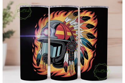 Indigenous Firefighter 20oz Tumbler Wrap Sublimation PixelChick 