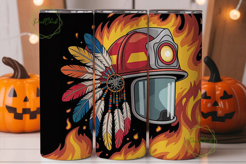 Indigenous Firefighter 20oz Tumbler Wrap Sublimation PixelChick 
