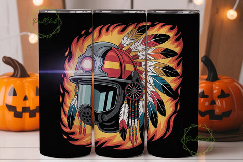 Indigenous Firefighter 20oz Tumbler Wrap Sublimation PixelChick 