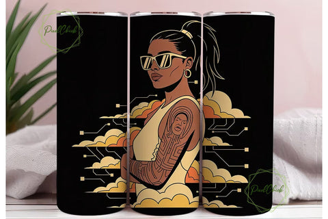 Indigenous Futuristic Woman 20oz Tumbler Sublimation PixelChick 