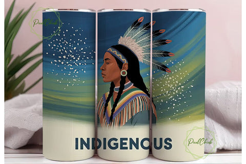 Indigenous Headdress 20oz Tumbler Wrap Sublimation PixelChick 
